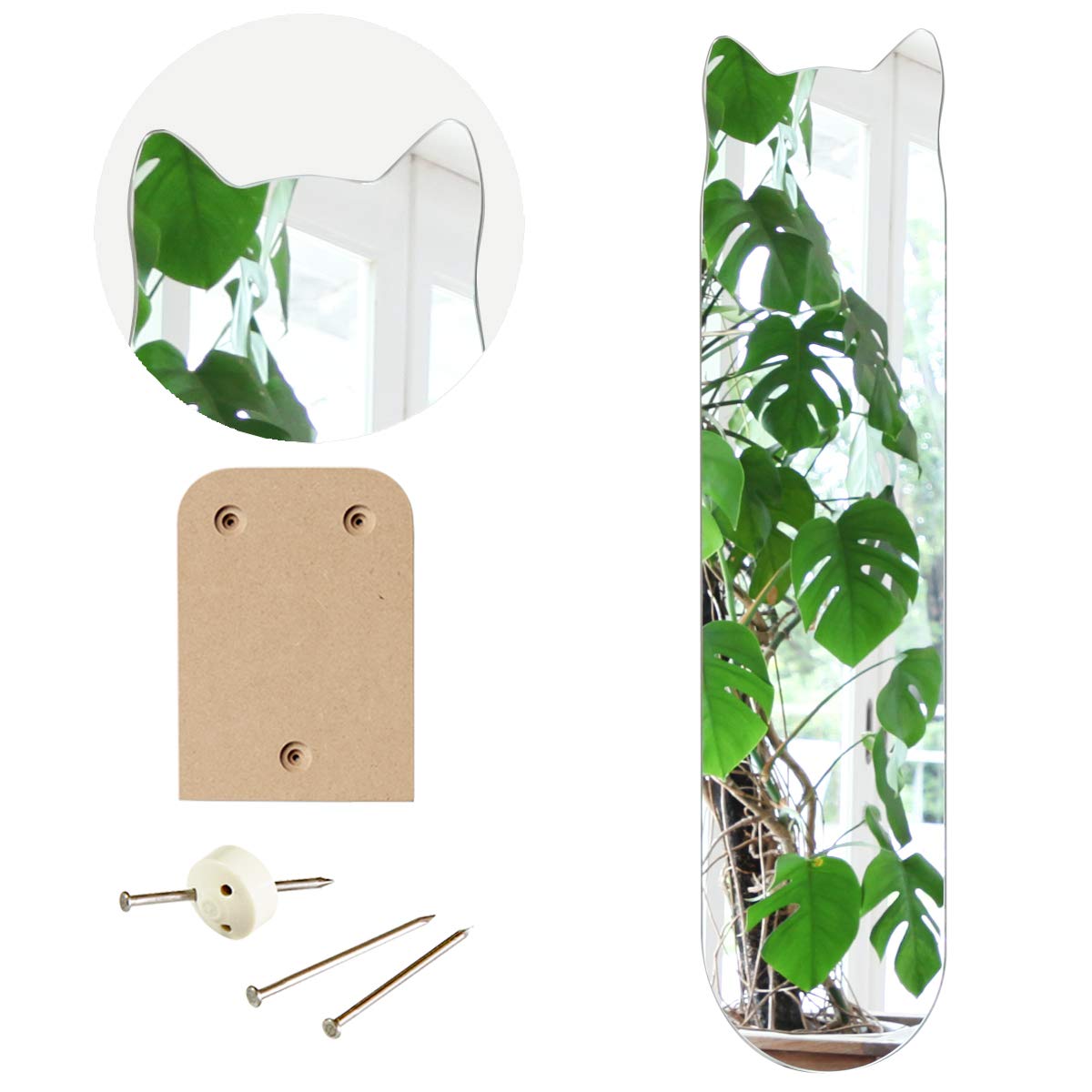 猫さんの壁掛け鏡 Amazon.co.jp: 鏡 壁掛け ねこ 猫 全身 招き猫 30×120cm ピン付